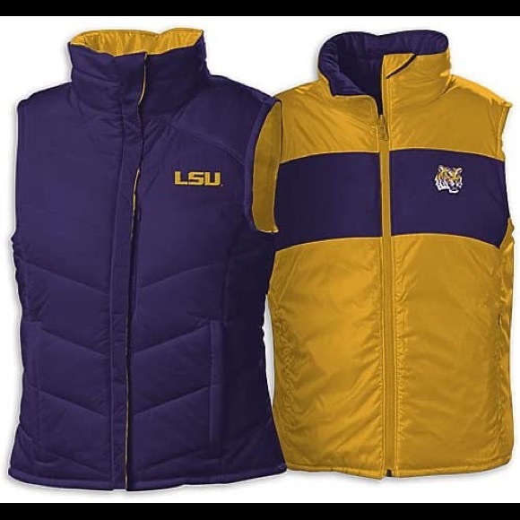 Columbia Jackets & Blazers - Columbia LSU Reversible Quilted Collegiate Puffer Vest